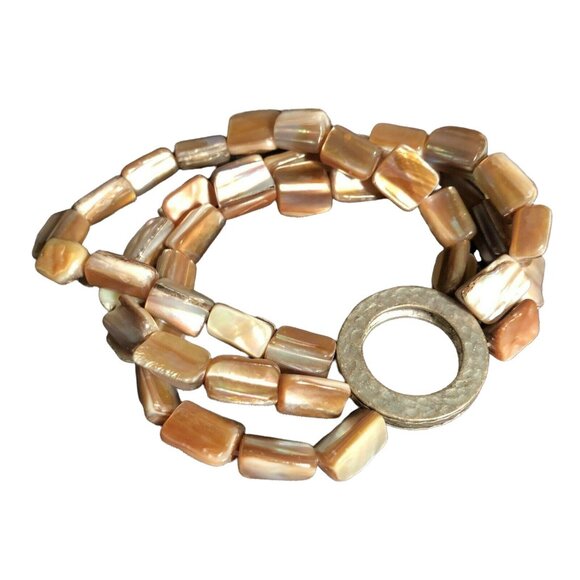 Abalone 18 inch Necklace and 9 inch Bracelet Silvertone Jewelry Set - Picture 4 of 6